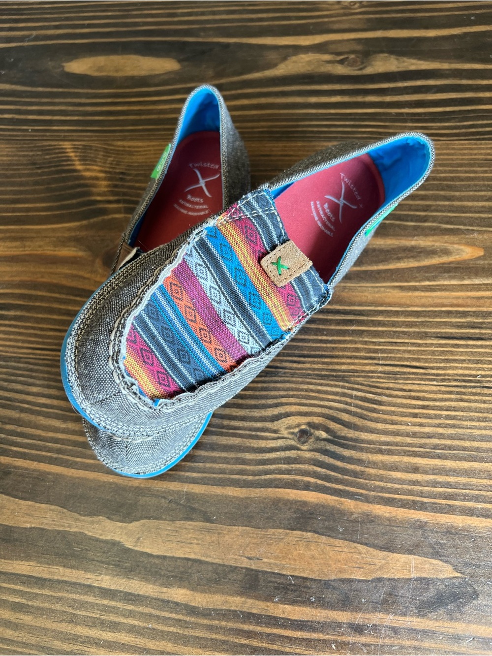 Twisted X Women's Multicolor Slip-On Loafers — Blue, Pink, Orange, Gray